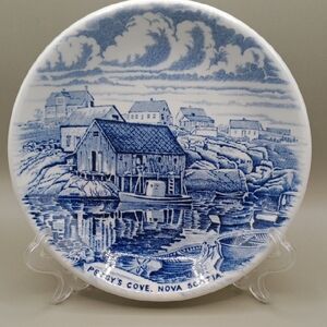 Blue and White Decorative Plate with Intricate Design